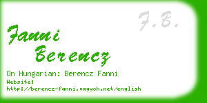 fanni berencz business card